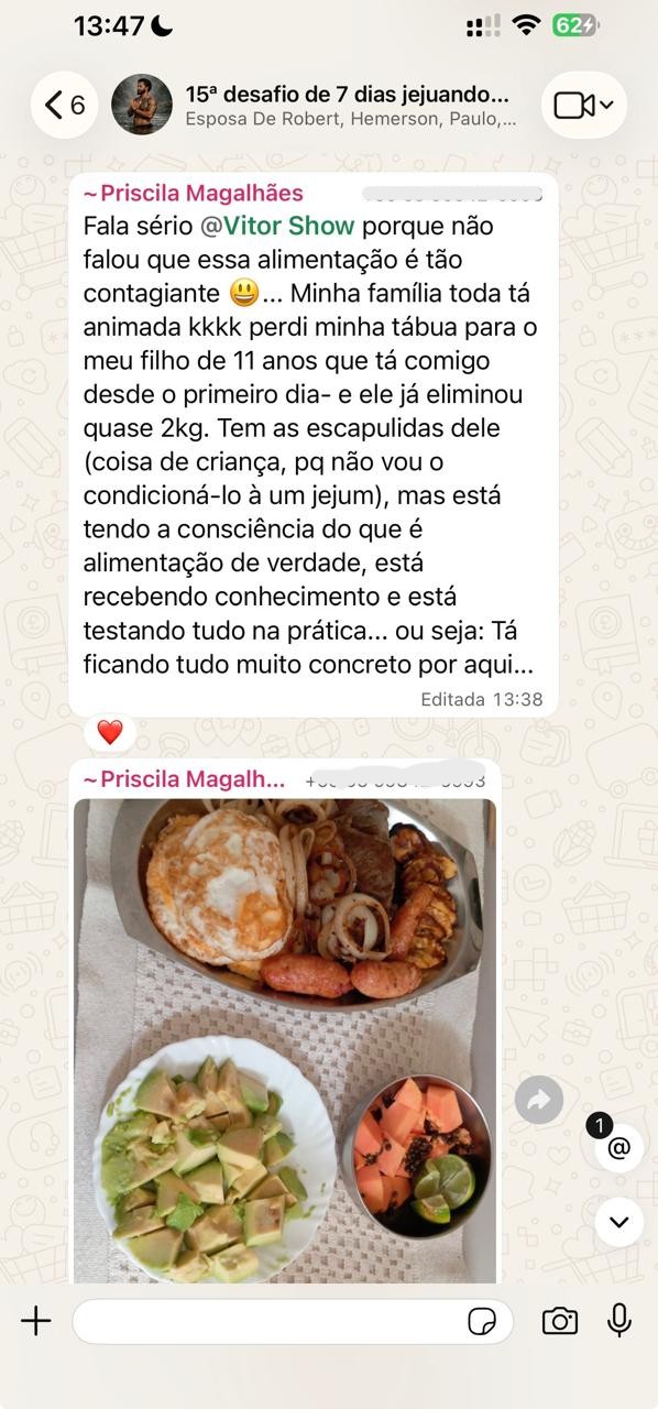Depoimento de aluno do protocolo