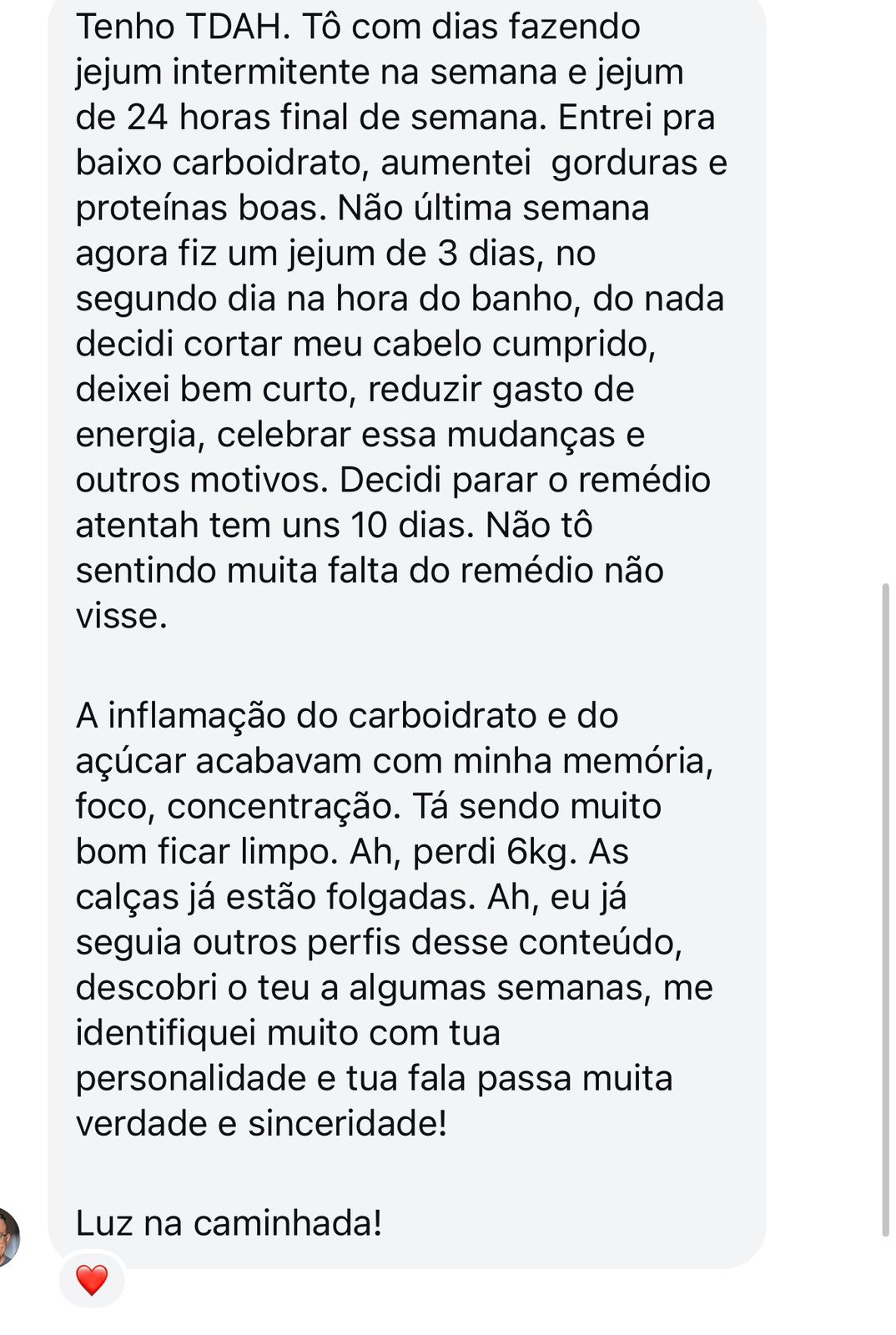 Depoimento de aluno do protocolo
